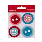 Blue Buttons - Layered Felt Stickers